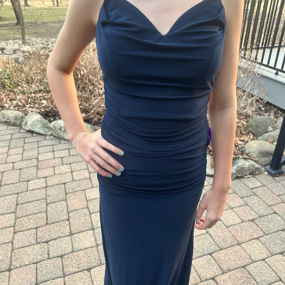 Windsor Blue Ruched Sweetheart Gown